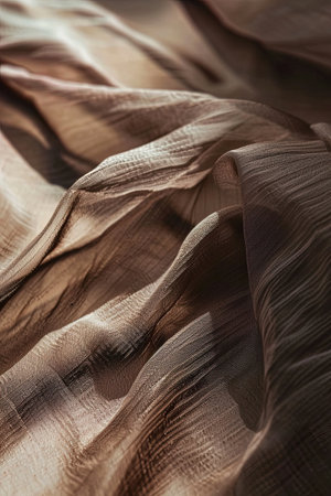 Textured fabric close-up with intricate shadow play. AI Generatedの素材