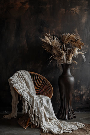 A serene still life composition, suitable for interior design inspiration. AI Generated.の素材