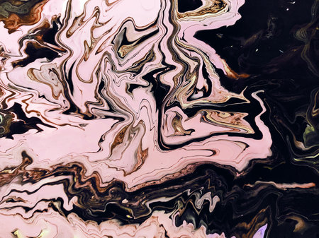 Beautiful Colorful Mixed Abstract Fluid Painting. Acrylic Vibrant Colors Paint Trendy Wallpaper for Technology. Wave Flow Swirl Fluid Marble Art Texture. Home Decoration Contemporary art Backgroundの写真素材
