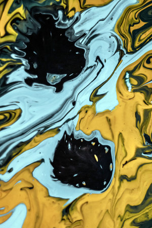 Beautiful Colorful Mixed Abstract Fluid Painting. Acrylic Vibrant Colors Paint Trendy Wallpaper for...