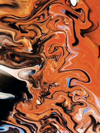 Beautiful Colorful Mixed Abstract Fluid Painting. Acrylic Vibrant Colors Paint Trendy Wallpaper for...