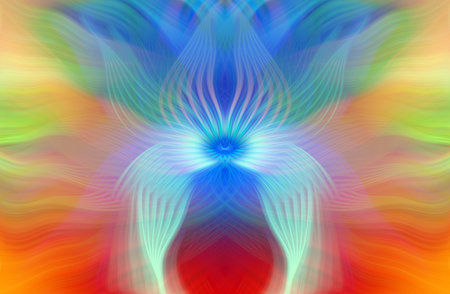 Vivid abstract modern art colorful background digital painting blurred swirl pattern multicolor creative design for wallpapers and decorative useの写真素材