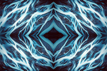 Kaleidoscopic Abstract Art with Vibrant Multicolor Patterns and Intricate Swirl Designs