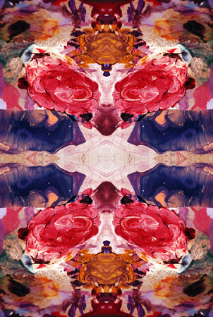 Kaleidoscopic Abstract Art with Vibrant Multicolor Patterns and Intricate Swirl Designsの写真素材