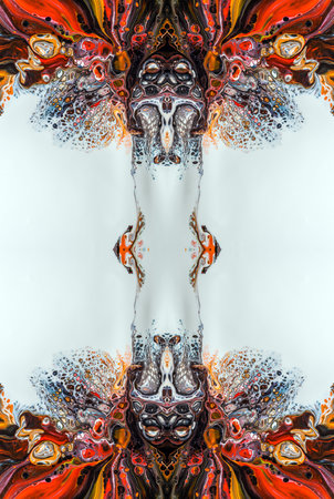 Kaleidoscopic Abstract Art with Vibrant Multicolor Patterns and Intricate Swirl Designsの写真素材