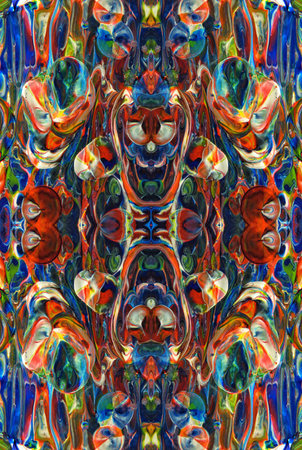 Kaleidoscopic Abstract Art with Vibrant Multicolor Patterns and Intricate Swirl Designs