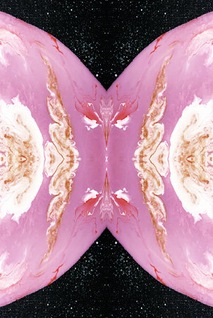 Kaleidoscopic Abstract Art with Vibrant Multicolor Patterns and Intricate Swirl Designsの写真素材