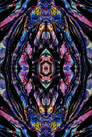 Kaleidoscopic Abstract Art with Vibrant Multicolor Patterns and Intricate Swirl Designs