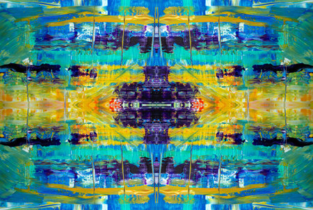 Kaleidoscopic Abstract Art with Vibrant Multicolor Patterns and Intricate Swirl Designsの写真素材