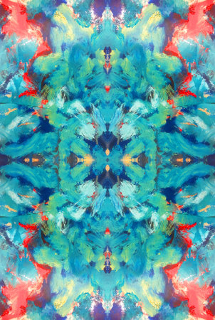 Kaleidoscopic Abstract Art with Vibrant Multicolor Patterns and Intricate Swirl Designsの写真素材