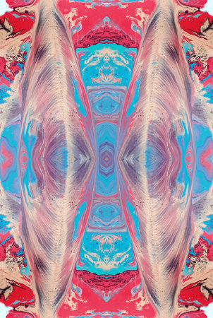 Kaleidoscopic Abstract Art with Vibrant Multicolor Patterns and Intricate Swirl Designsの写真素材