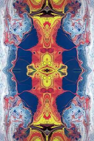 Kaleidoscopic Abstract Art with Vibrant Multicolor Patterns and Intricate Swirl Designsの写真素材