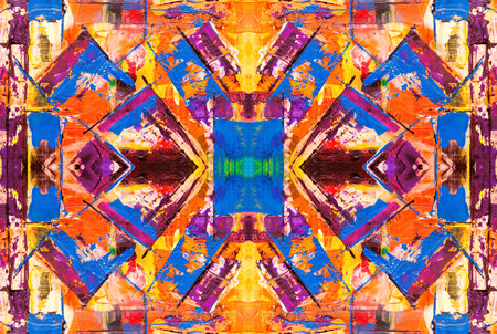 Kaleidoscopic Abstract Art with Vibrant Multicolor Patterns and Intricate Swirl Designsの写真素材