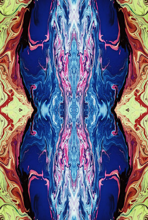 Kaleidoscopic Abstract Art with Vibrant Multicolor Patterns and Intricate Swirl Designs