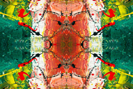 Kaleidoscopic Abstract Art with Vibrant Multicolor Patterns and Intricate Swirl Designsの写真素材