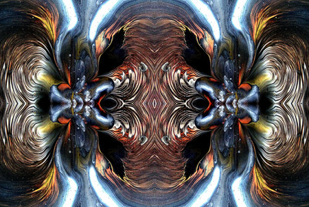 Kaleidoscopic Abstract Art with Vibrant Multicolor Patterns and Intricate Swirl Designsの写真素材