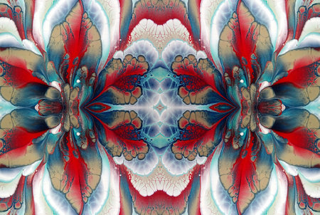 Kaleidoscopic Abstract Art with Vibrant Multicolor Patterns and Intricate Swirl Designsの写真素材