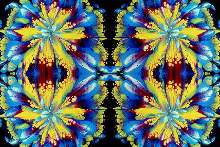 Kaleidoscopic Abstract Art with Vibrant Multicolor Patterns and Intricate Swirl Designs