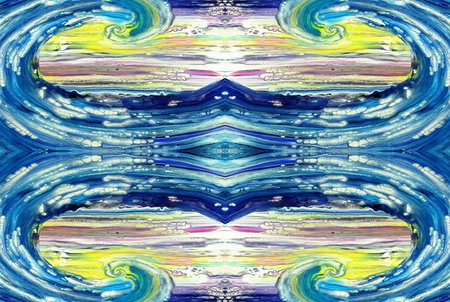 Kaleidoscopic Abstract Art with Vibrant Multicolor Patterns and Intricate Swirl Designsの写真素材