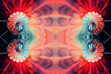 Kaleidoscopic Abstract Art with Vibrant Multicolor Patterns and Intricate Swirl Designs