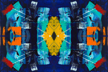 Kaleidoscopic Abstract Art with Vibrant Multicolor Patterns and Intricate Swirl Designsの写真素材