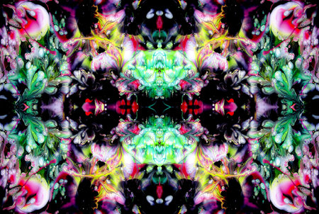 Kaleidoscopic Abstract Art with Vibrant Multicolor Patterns and Intricate Swirl Designs