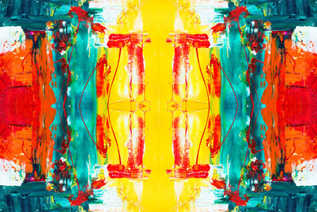 Kaleidoscopic Abstract Art with Vibrant Multicolor Patterns and Intricate Swirl Designsの写真素材