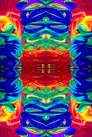 Kaleidoscopic Abstract Art with Vibrant Multicolor Patterns and Intricate Swirl Designs