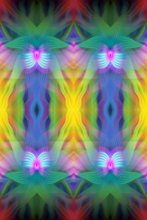 Colorful Abstract Kaleidoscope Pattern with Vibrant Gradient Hues and Symmetrical Design â€“...