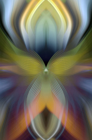 Mesmerizing Fractal Art Design with Vibrant Colors, Symmetrical Patterns, and Abstract Geometric Flow for Modern Creative Inspiration and Surreal Visual Experiencesの写真素材