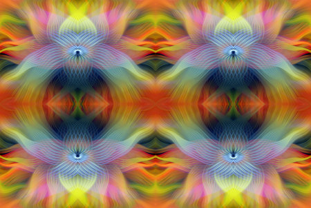 Colorful Abstract Kaleidoscope Pattern with Vibrant Gradient Hues and Symmetrical Design â Modern Digital Artworkの写真素材