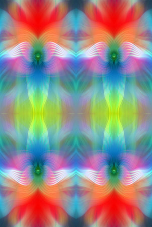Colorful Abstract Kaleidoscope Pattern with Vibrant Gradient Hues and Symmetrical Design â Modern Digital Artworkの写真素材