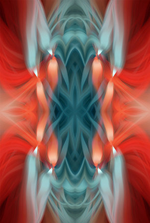Abstract Digital Art, Futuristic Fractal World, Colorful Fantasy, Neon Glow, Symmetrical...