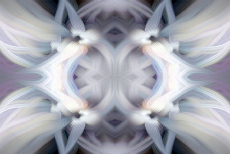 Abstract Digital Art, Futuristic Fractal World, Colorful Fantasy, Neon Glow, Symmetrical Kaleidoscope, Decorative Flower Ornament, Colorful Abstract Illustration, and Fantasy Texturesの写真素材