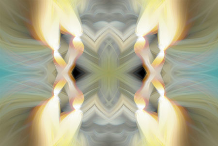 Abstract Digital Art, Futuristic Fractal World, Colorful Fantasy, Neon Glow, Symmetrical...