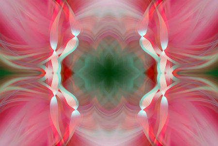 Abstract Digital Art, Futuristic Fractal World, Colorful Fantasy, Neon Glow, Symmetrical...