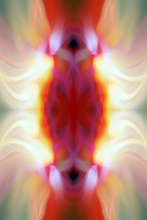 Abstract Digital Art, Futuristic Fractal World, Colorful Fantasy, Neon Glow, Symmetrical...