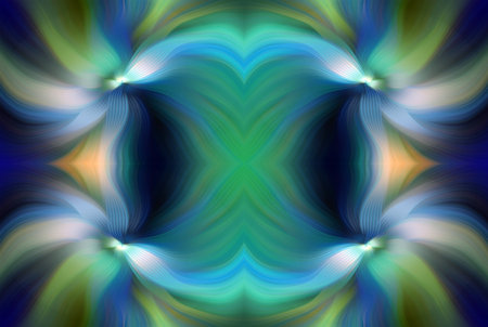 Vibrant Abstract Digital Artwork Symmetrical Flowing Patterns of red, Blue, Purple. Modern Artistic Background Design for Creative Projects, Contemporary Decor, Wallpapers, Digital Art Inspirationの写真素材