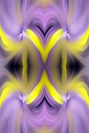 Vibrant Abstract Digital Artwork Symmetrical Flowing Patterns of red, Blue, Purple. Modern Artistic Background Design for Creative Projects, Contemporary Decor, Wallpapers, Digital Art Inspirationの写真素材