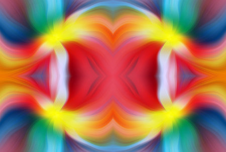 Vibrant Abstract Digital Artwork Symmetrical Flowing Patterns of red, Blue, Purple. Modern Artistic Background Design for Creative Projects, Contemporary Decor, Wallpapers, Digital Art Inspirationの写真素材