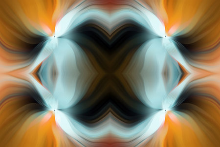 Vibrant Abstract Digital Artwork Symmetrical Flowing Patterns of red, Blue, Purple. Modern Artistic Background Design for Creative Projects, Contemporary Decor, Wallpapers, Digital Art Inspirationの写真素材