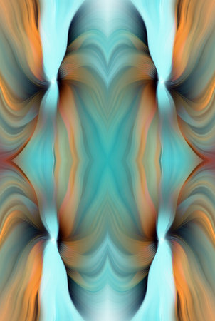 Vibrant Abstract Digital Artwork Symmetrical Flowing Patterns of red, Blue, Purple. Modern Artistic...