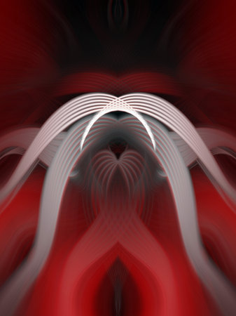 Vibrant Abstract Digital Art Featuring Symmetrical Kaleidoscopic Patterns, Neon Glow, and Colorful Fractal Design for Modern and Futuristic Aestheticの写真素材