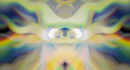 Vibrant Rainbow Abstract Art with Symmetrical Kaleidoscopic Patterns and Futuristic Neon Glow Design
