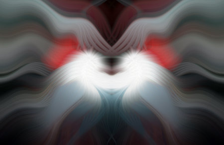 Vibrant Rainbow Abstract Art with Symmetrical Kaleidoscopic Patterns and Futuristic Neon Glow Designの写真素材