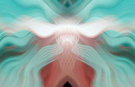 Vivid Abstract Digital Art Symmetrical Colorful Kaleidoscopic Design Featuring Radiant Patterns,...