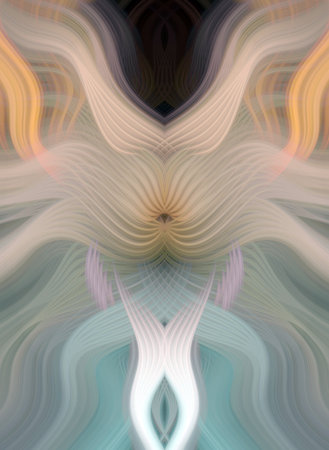 Vibrant Rainbow Abstract Art with Symmetrical Kaleidoscopic Patterns and Futuristic Neon Glow Design