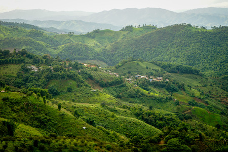 village on mountainの写真素材