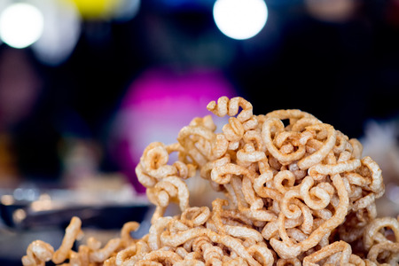 fried pork skinの写真素材