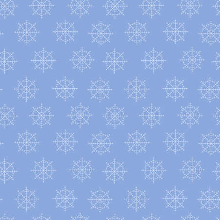 Snowflake. Seamless vector pattern on blue background background for design, packaging, Wallpaper.